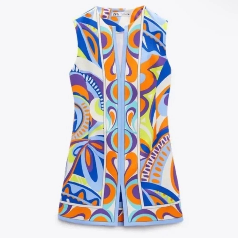 Zara | NWOT Split Neck Mini Dress - Picture 5 of 15